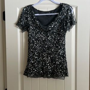 Dressy sequenced Adrianna Papell top